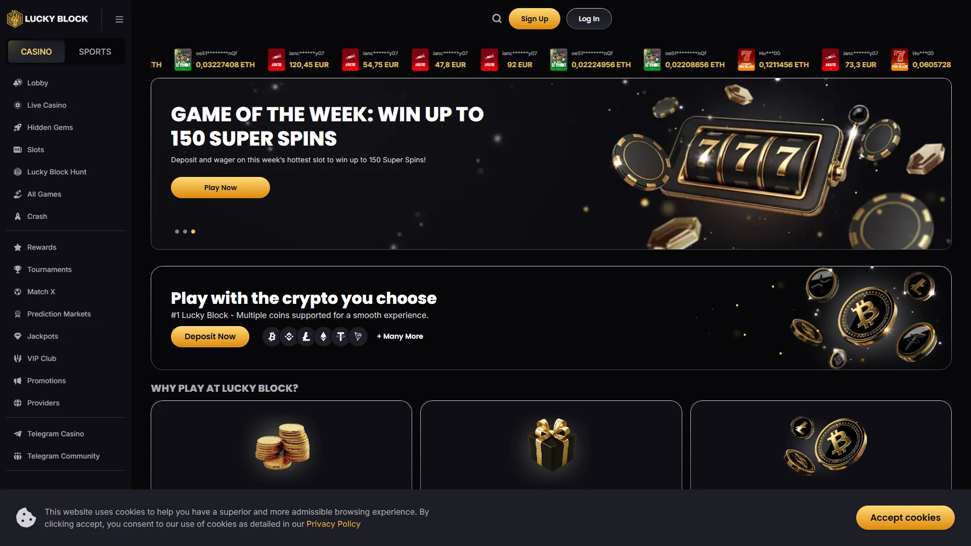 Lucky Block homepage