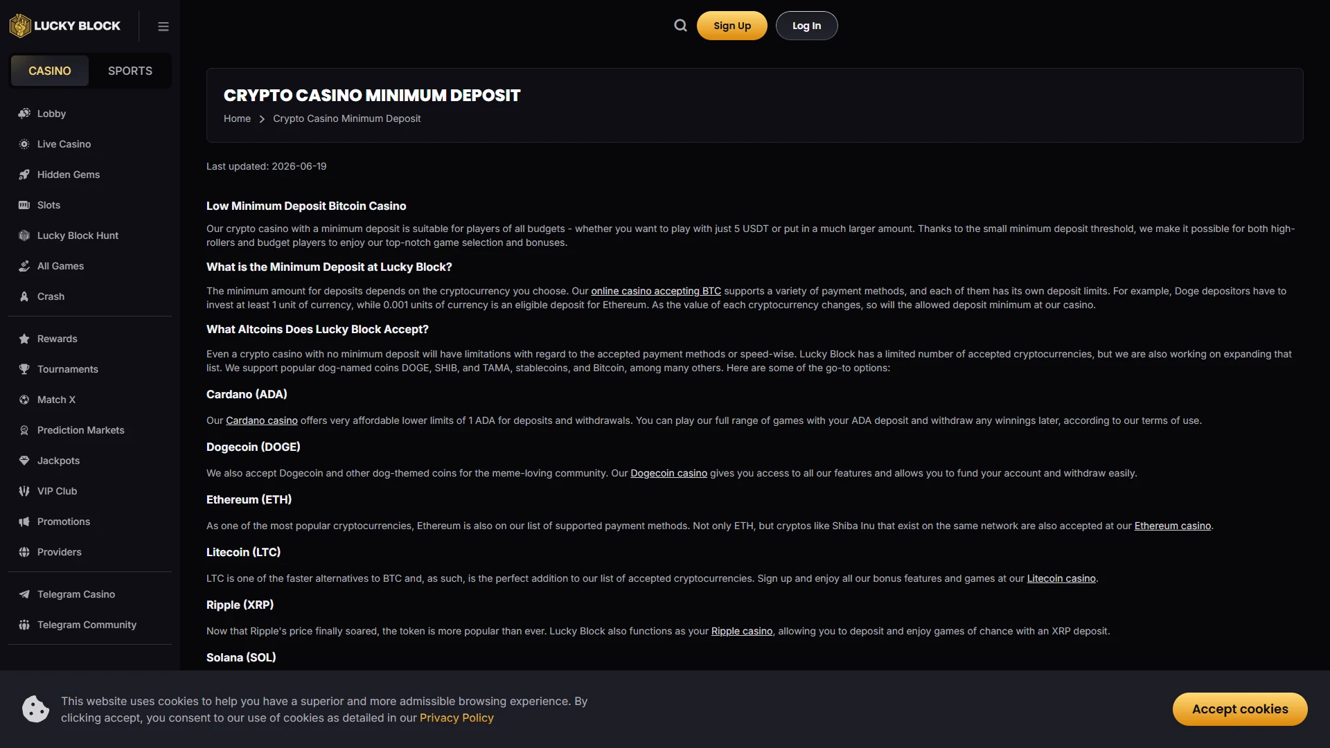 Lucky Block payment methods